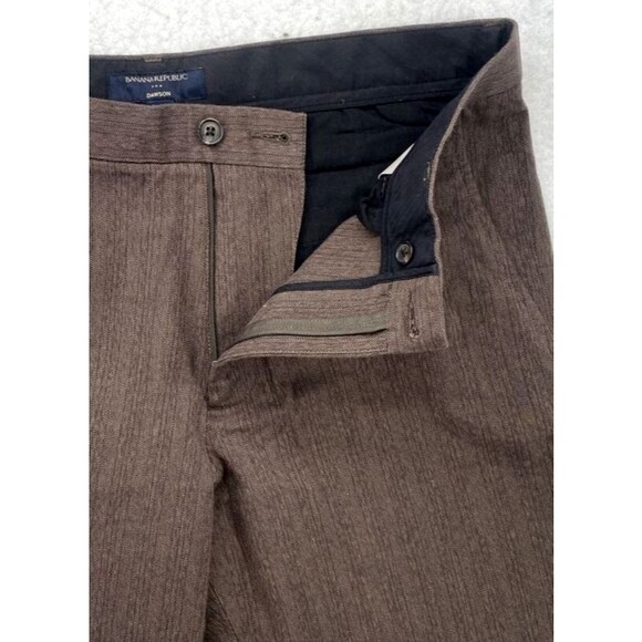 Banana Republic Pants Mens 36x32 Brown Hound's-tooth t Dawson Cotton Stripes - Picture 5 of 12